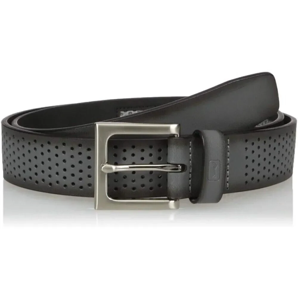PGA TOUR Mens Belt Size 44 Gray Perforated Ventilated Padded Strap Cushioned